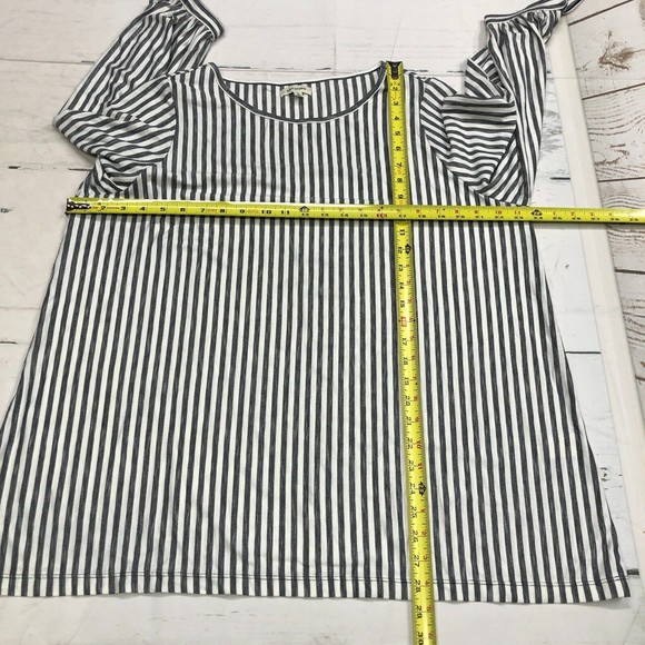 Max Studio Women 3/4 Sleeve Blouse Top Shirt Plus Size 1X Stripes M015 -19 - Picture 2 of 13